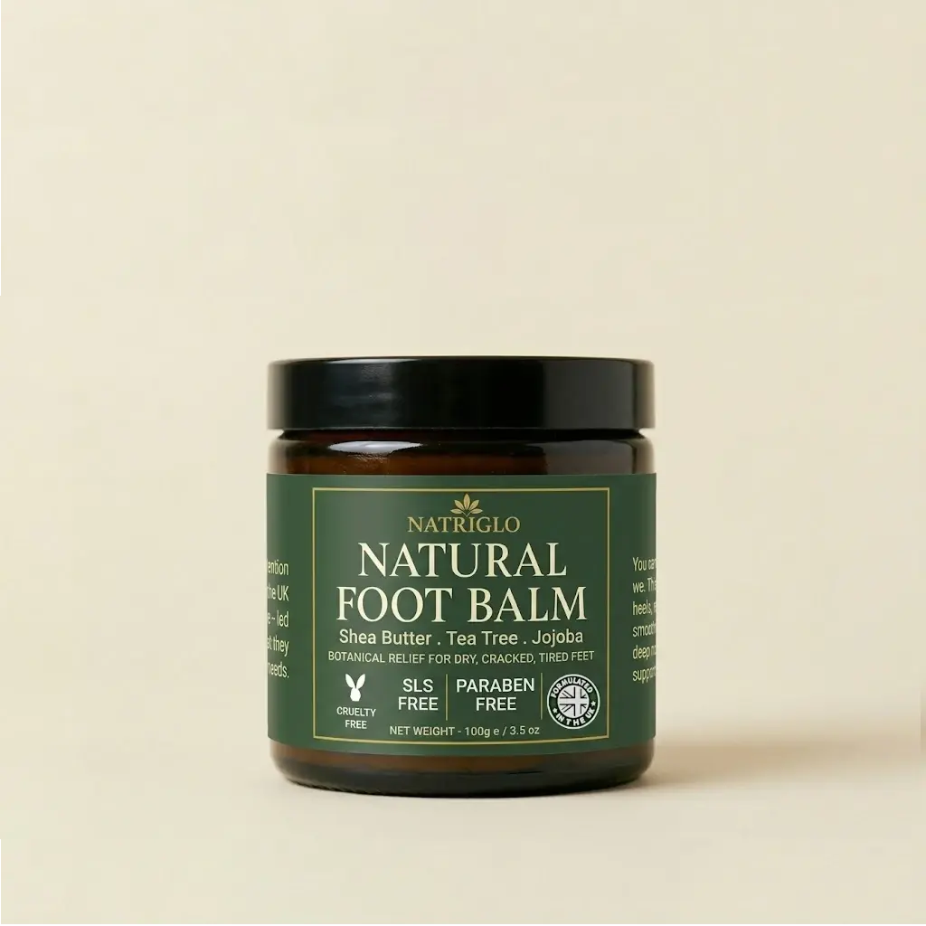 natriglo natural foot balm 100g shea butter tea tree jojoba Home 3 Natural Foot Balm 100g