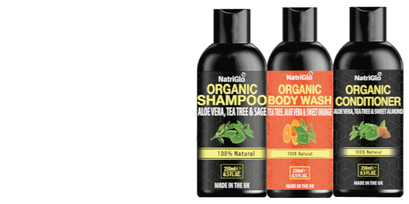NatriGlo Natural Shower Gel with Best NatriGlo Best Shampoo and Conditioner UK